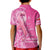 Tonga Breast Cancer Polo Shirt Tongan Ngatu Pattern No One Fights Alone LT14 - Polynesian Pride