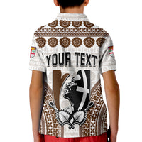 Custom Fiji Rugby Bati Polo Shirt KID Proud Tapa Pattern LT13 - Polynesian Pride