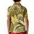 (Custom Personalised) Hawaii Flowers Wave Polo Shirt KID Kanaka Maoli Gold Polynesian LT13 - Polynesian Pride