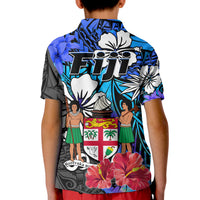 Fiji Tie Dye Polo Shirt Polynesian Blue Tribal Creative Tropical Flowers LT13 - Polynesian Pride
