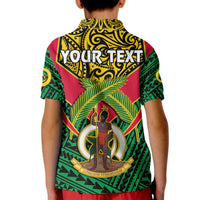 Custom Vanuatu Rugby Polo Shirt Coat Of Arms Polynesian Pattern LT14 - Polynesian Pride