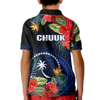 Chuuk State Polo Shirt FSM Hibiscus Flowers Mix Polynesian LT14 - Polynesian Pride