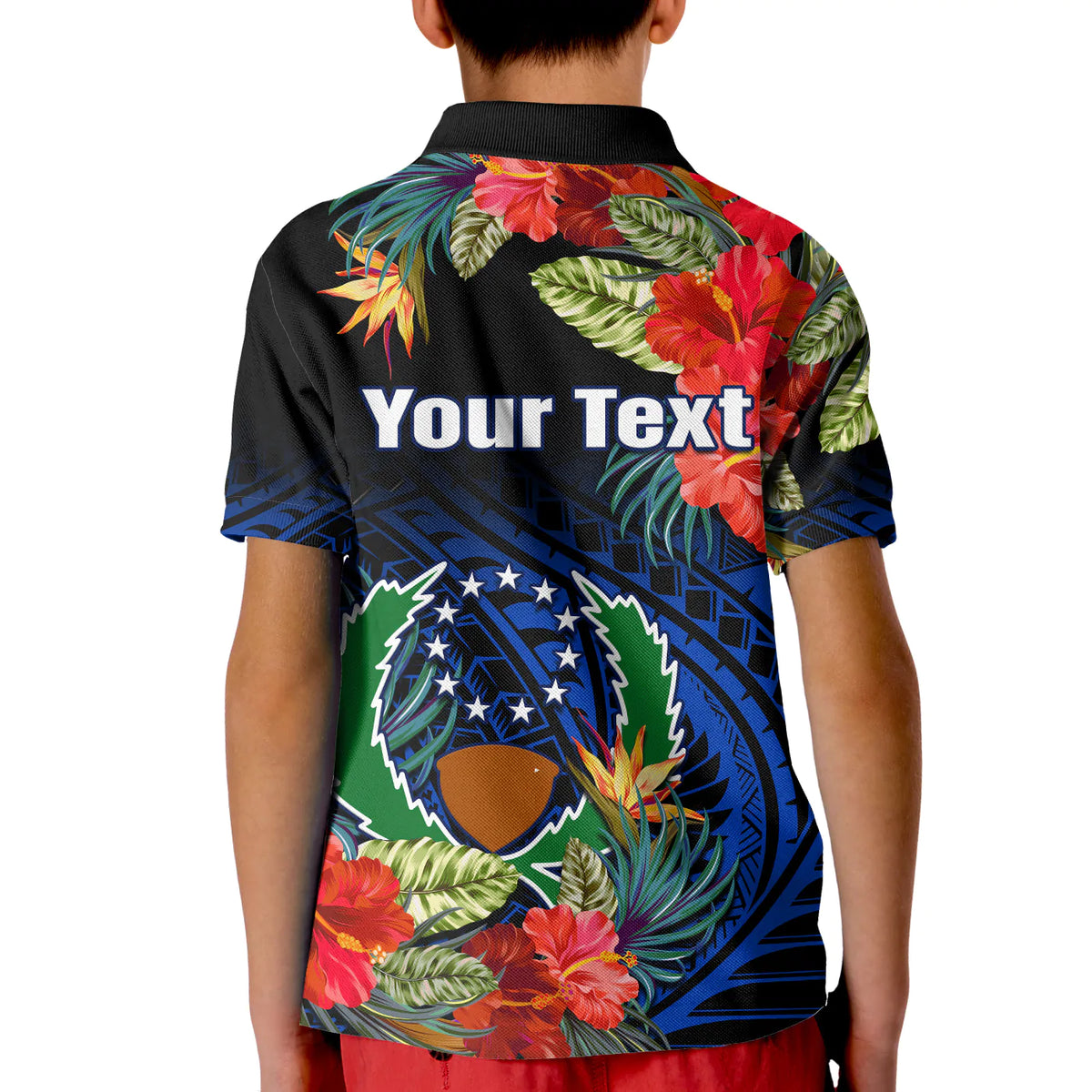 Custom Pohnpei State Polo Shirt FSM Hibiscus Flowers Mix Polynesian LT14 - Polynesian Pride