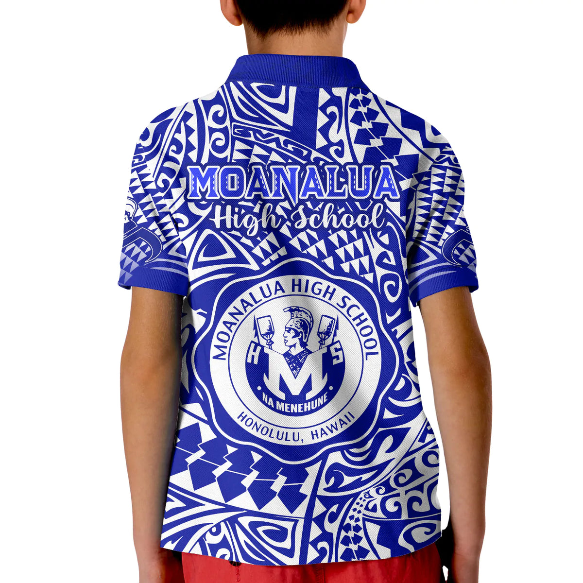 Hawaii Polo Shirt Moanalua High School Tribal Kakau LT14 - Polynesian Pride