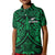 New Zealand Silver Fern Rugby Polo Shirt KID All Black Green NZ Maori Pattern LT13 Kid Green - Polynesian Pride