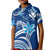 Custom Hawaii Flowers Wave Polo Shirt Kanaka Maoli Blue Polynesian LT13 - Polynesian Pride