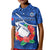 (Custom Text And Number) Samoa Rugby Polo Shirt KID Manu Samoa Polynesian Hibiscus Blue Style LT14 - Polynesian Pride