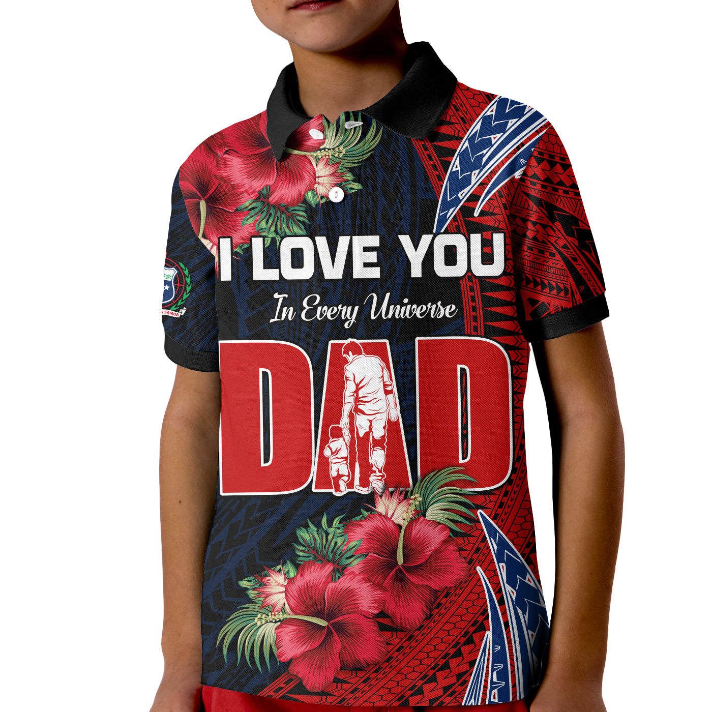 Samoa Fathers Day Polo Shirt KID Polynesian Best Dad Ever LT13 Kid Red - Polynesian Pride