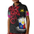 Custom Philippines Polo Shirt Sun Filipino Polynesian mix Flowers Black Vibe LT13 - Polynesian Pride