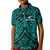 New Zealand Silver Fern Rugby Polo Shirt All Black Turquoise NZ Maori Pattern LT13 - Polynesian Pride