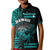 Custom Hawaii Polo Shirt Kakau Warrior Helmet Gradient Turquoise Polynesian LT14 - Polynesian Pride