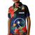 Chuuk State Polo Shirt KID FSM Hibiscus Flowers Mix Polynesian LT14 Kid Blue - Polynesian Pride