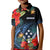 Kosrae State Polo Shirt KID FSM Hibiscus Flowers Mix Polynesian LT14 Kid Blue - Polynesian Pride