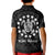 Cook Islands Polo Shirt KID Circle Pattern Mix Sea Turtle Black Version LT14 - Polynesian Pride