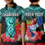 Custom Guam Chamorro Polo Shirt Guaman Latte Stone Tropical Flowers Turquoise Style LT14 Kid Turquoise - Polynesian Pride