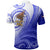 American Samoa Polynesian Polo Shirt Bald Eagle (Blue) - Polynesian Pride