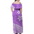 American Samoa Floral Design Off Shoulder Long Dress Plumeria - Purple LT7 - Polynesian Pride