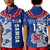 Custom Personalise Text and Number Toa Samoa Rugby Polo Shirt Siamupini Ula Fala Blue LT13 - Polynesian Pride