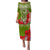 (Custom Personalised) Guam Chamorro Puletasi Dress Guaman Latte Stone Tropical Flowers Green Version LT14 Green - Polynesian Pride