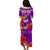 (Custom Personalised) Guam Chamorro Puletasi Dress Guaman Latte Stone Tropical Flowers Purple Version LT14 - Polynesian Pride