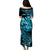 (Custom Personalised) Hawaii Monk Seal Puletasi Dress Kakau With Kanaka Turquoise LT14 - Polynesian Pride