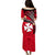 Wallis And Futuna Puletasi Dress Plumeria Flowers With Red Polynesian Pattern LT14 - Polynesian Pride