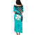 Wallis And Futuna Puletasi Dress Plumeria Flowers With Turquoise Polynesian Pattern LT14 - Polynesian Pride