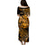 (Custom Personalised) Hawaii Monk Seal Puletasi Dress Kakau With Kanaka Gold LT14 - Polynesian Pride