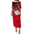 Wallis And Futuna Puletasi Dress Plumeria Flowers With Red Polynesian Pattern LT14 Long Dress Red - Polynesian Pride