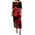 (Custom Personalised) Hawaii Monk Seal Puletasi Dress Kakau With Kanaka Red LT14 Long Dress Red - Polynesian Pride