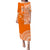 (Custom Text And Number) Tailulu Tonga College Puletasi Dress Class Of Year Tongan Ngatu Pattern LT14 Orange - Polynesian Pride