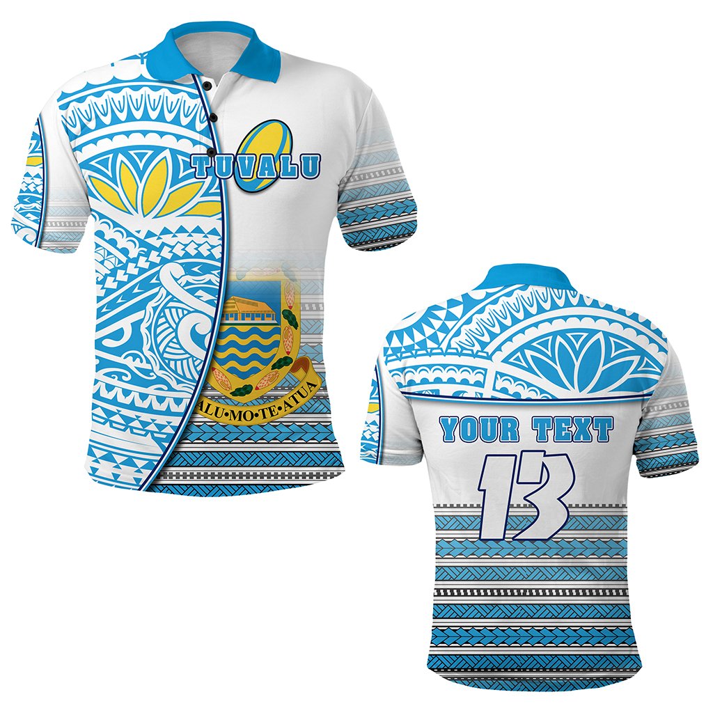 Custom Tuvalu Rugby Polo Shirt Special Custom Text and Number Unisex Blue - Polynesian Pride