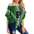 Hawaii - Pahoa High Off Shoulder Waist Wrap Top AH Female Green - Polynesian Pride