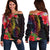 Palau Women's Off Shoulder Sweater - Tropical Hippie Style Black - Polynesian Pride