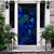 Palau Door Cover Turtle Hibiscus Blue Blue - Polynesian Pride