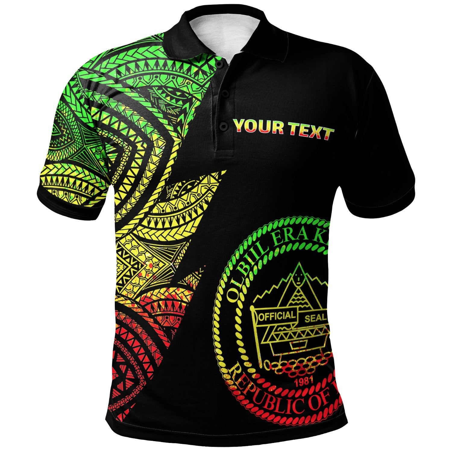 Palau Custom Polo Shirt Flash Style Reggae Unisex Reggae - Polynesian Pride