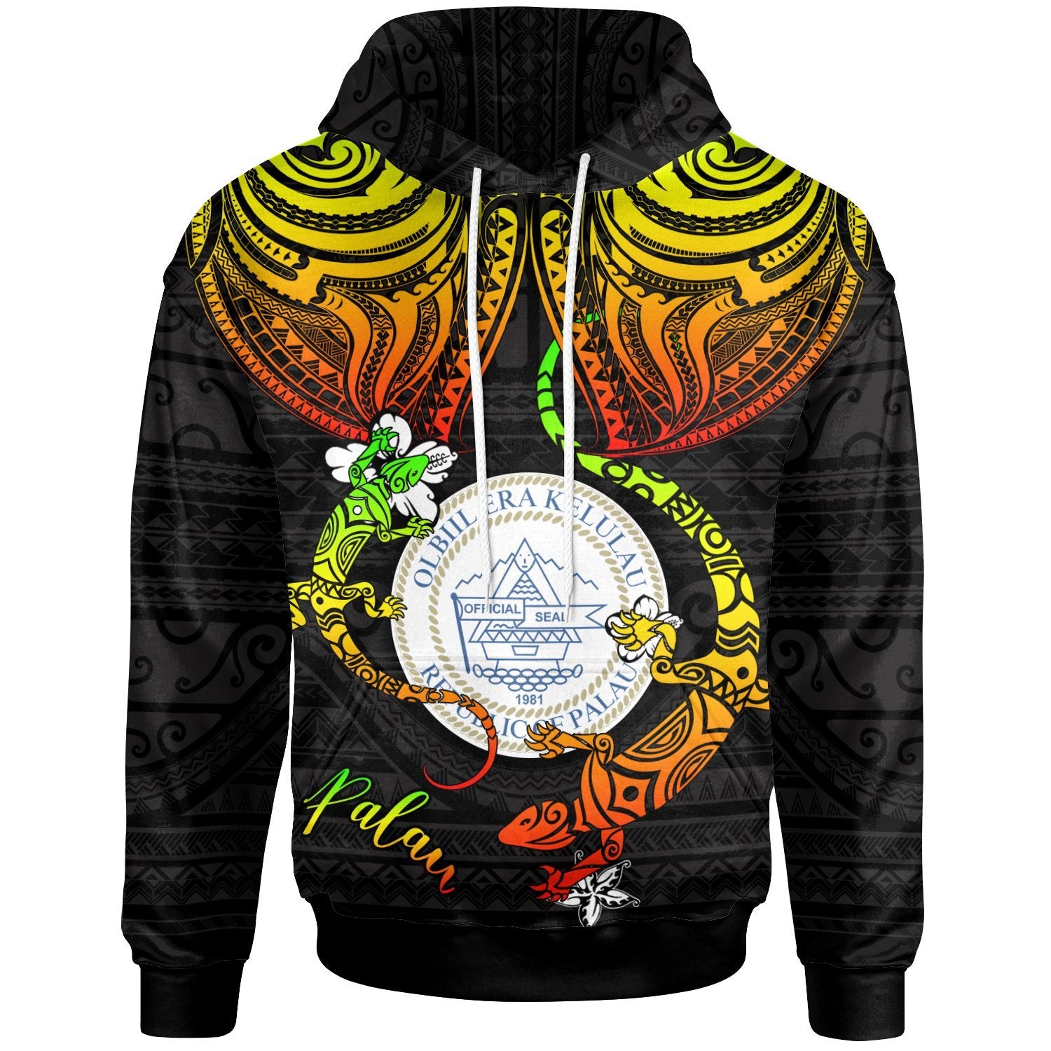 Palau Hoodie Lizard Good Chest Unisex Reggae - Polynesian Pride