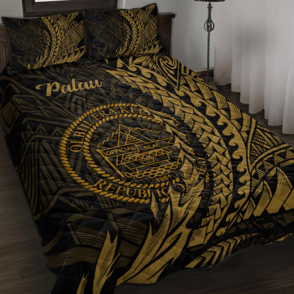 Palau Quilt Bed Set - Wings Style Black - Polynesian Pride