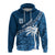 Custom Tapa Pattern with Palm Tree Fiji Rugby Hoodie LT7 Unisex Navy - Polynesian Pride