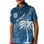 (Custom Personalize) Tapa Pattern with Palm Tree Fiji Rugby Polo Shirt KID LT7 Unisex Navy - Polynesian Pride