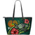 Papua New Guinea Polynesian Leather Tote Bag - Green Turtle Hibiscus Leather Tote One Size Green - Polynesian Pride