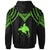 Papua New Guinea Custom Zip up Hoodie Polynesian Armor Style Green - Polynesian Pride