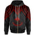 Papua New Guinea Custom Zip up Hoodie Polynesian Armor Style Red Unisex Red - Polynesian Pride