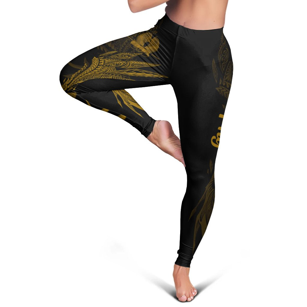 Papua New Guinea Leggings - Wings Style Black - Polynesian Pride