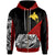 Papua New Guinea Custom Zip Hoodie Polynesian Diagonal Pattern Red Unisex Red - Polynesian Pride