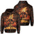 Hawaii Goddess of Fire Pele Hoodie Zip Hawaiian Mythology Style Unisex Black - Polynesian Pride