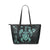 Personalized - Hawaii Kakau Polynesian Ohana Turtle Map Large Leather Tote - Turquoise Turquoise - Polynesian Pride