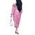 Polynesian Long Sleeves Long Dress Tapa Plumeria Style - Pink LT7 - Polynesian Pride