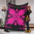 Hawaiian Quilt Maui Plant And Hibiscus Premium Blanket - Pink Black - AH - Polynesian Pride