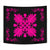 Hawaiian Quilt Maui Plant And Hibiscus Tappestry - Pink Black - AH Wall Tapestry Pink - Polynesian Pride